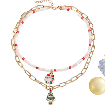 Mädchen Weihnachtsmann Anhänger für Weihnachtsbaum mit Schneeflocken Design - Si.Kreativkauf