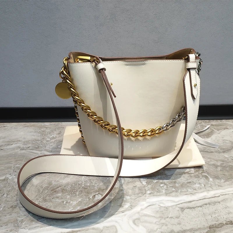 Neue Damen - Bucket - Bag aus hochwertigem Leder – stilvolle Schultertasche für Alltag und Freizeit - Si.Kreativkauf