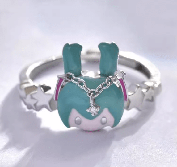 Neuer Stil Hatsune Miku Anime Möbius Ring aus 925 Silber – Eleganter Schmuck für Anime - Fans - Si.Kreativkauf