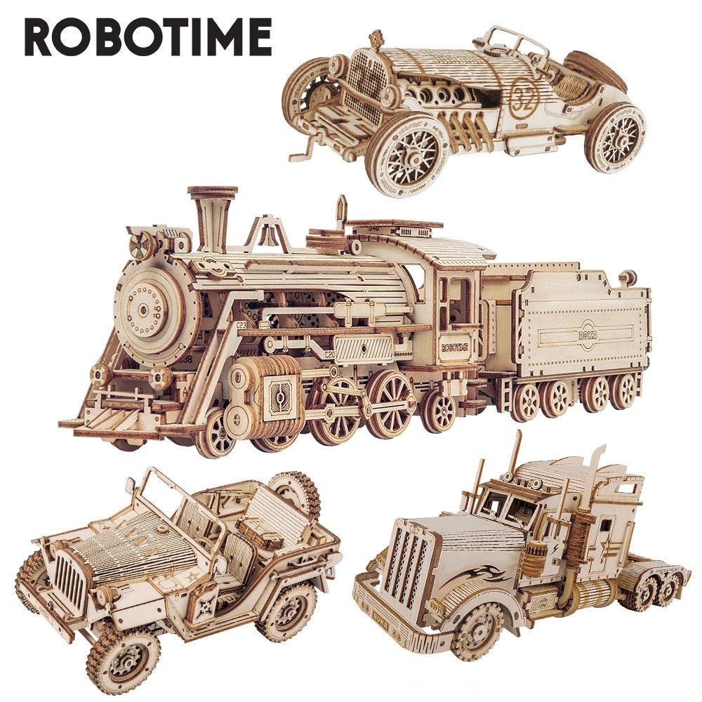 Robotime ROKR 3D Holzpuzzle Lokomotivmodell Bausatz für kreative Bastler - Si.Kreativkauf