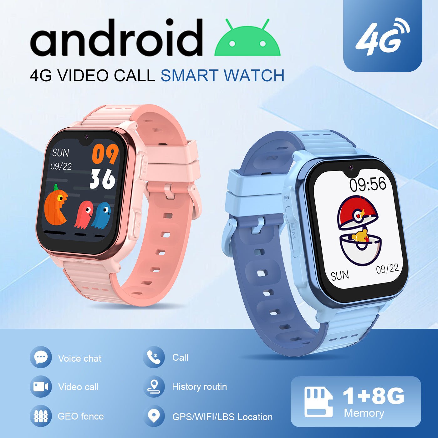 Smartwatch für Kinder mit 4G GPS, Android, WhatsApp und Videoanruf - Funktion - Si.Kreativkauf