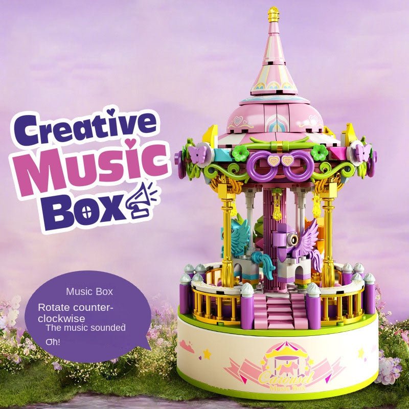 Spieluhr - Bausatz für Kinder mit Spieluhr - Ornamenten und Bausteinen – Kreatives Spielzeug zur Förderung der Feinmotorik - Si.Kreativkauf