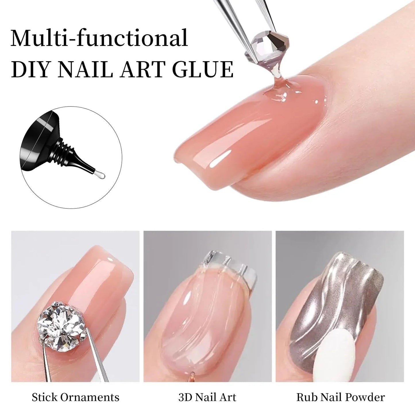 Strass - Nagelkleber 30 g – superstarker Gel - Nagelkleber für präzise Nagelverzierungen - Si.Kreativkauf