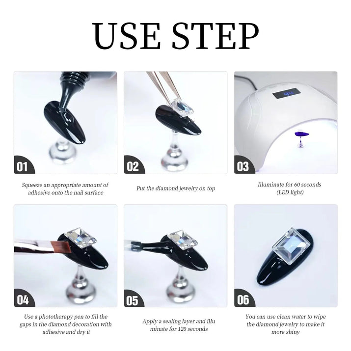 Strass - Nagelkleber 30 g – superstarker Gel - Nagelkleber für präzise Nagelverzierungen - Si.Kreativkauf