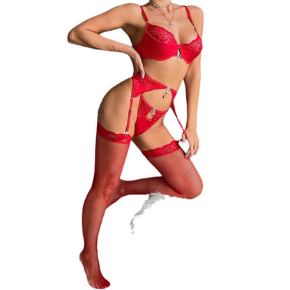 Weihnachts - , Valentinstags - und Neujahrsgeschenkset mit roten Spitzenanhängern für festliche Anlässe - Si.Kreativkauf