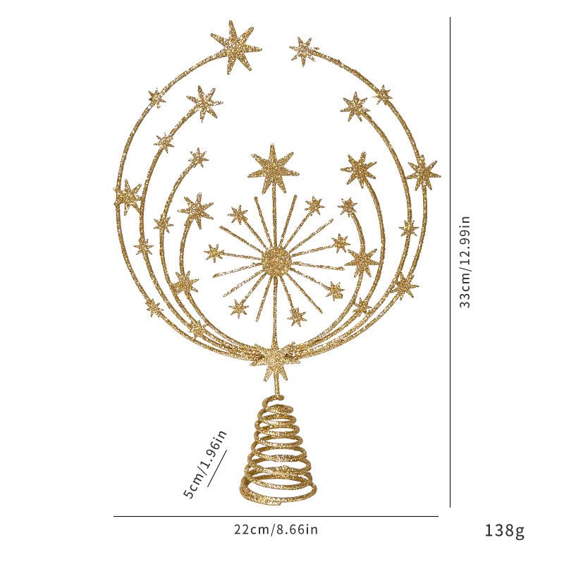 Weihnachtsbaumstern aus Eisen mit Schneeflocken - Design für festliche Dekoration - Si.Kreativkauf